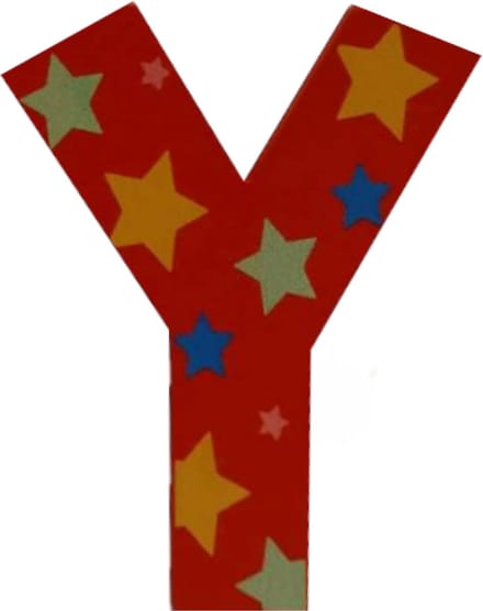 Decoratieletter - Y - Hout - 7cm - Rood