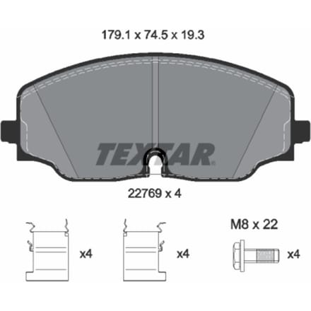Remblokset TEXTAR 2276901, voor