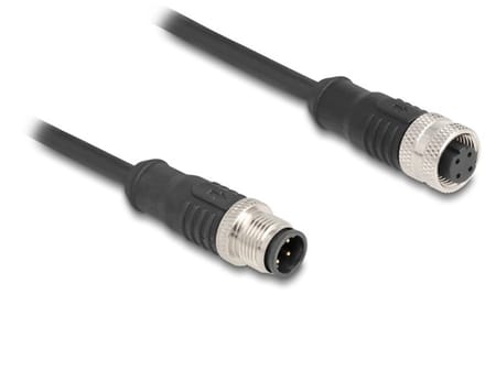 M12 4-pins D-gecodeerde industriële netwerk verlengkabel | CAT5e | PVC | 2 meter