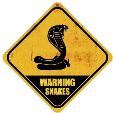 Signs USA - retro wandbord - dibond - Xing Snakes - 35 x 35 cm