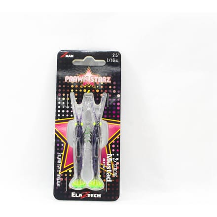 Zman Soft Lure PrawnstarZ 2,5 Inch 2/Pack Plum Chartreuse (2534) black
