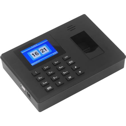 Machine de pointage par empreinte digitale Mot de passe Enregistreur de pointage des employés pour Bureau Usines black
