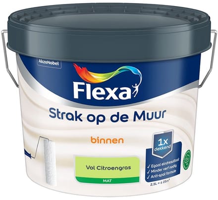 Flexa - Strak Op De Muur Binnen Mat - Vol Citroengras - Mengverf - 2,5 L
