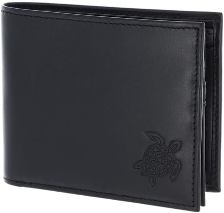 oxmox Leren portemonnee Leather RFID Protect Querscheinbörse Turtle 2.0 Embossed Black zwart