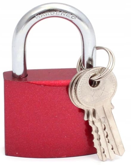 XL-Tools hangslot met beugel, 50 mm, rood - sterk en veilig