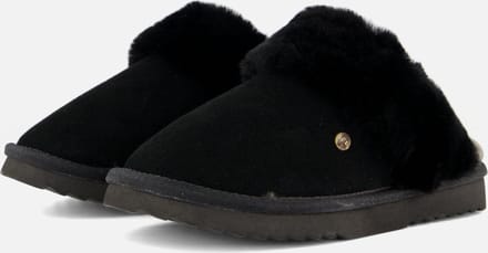 Warmbat Flurry Suede Dames Sloffen - Zwart