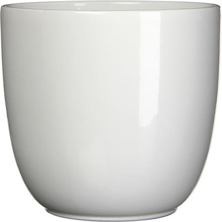 Mica Decorations Bloempot - wit - glans - keramiek - 10 x 9 cm - plantenpotten