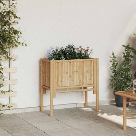 vidaXL - Verhoogd - bed - Bruin - 70 - x - 35 - x - 70 - cm - Bamboe