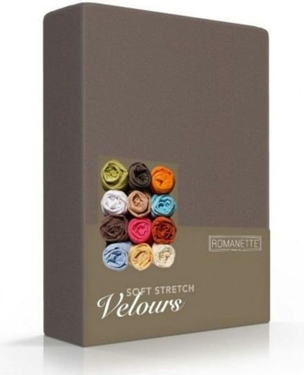 Velours hoeslaken - Taupe - 2-persoons (140/150x200/220 cm)