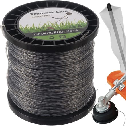 Trimmer Draad - Vervangingsdraad Grasmaaier - Gazon Onderhoud - Extra Verstevigd - 2.4mm x 100m - Grijs