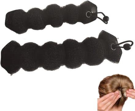 Haarspiraal Zwarte Spons voor Perfecte Duttjes - 2 Stuks (Groot en Klein)