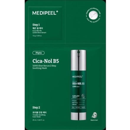 Medi-Peel Phyto Cica-Nol B5 3 000 Shot Serum 2 Step Soothing Mask 2 steps, 5ea +RANDOM GIFT