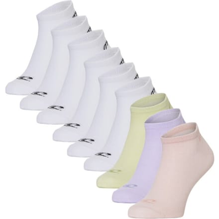 O'Neill Dames Sneakersokken 9-Pack Wit/Blossom Thistle Reed - Maat 39-42