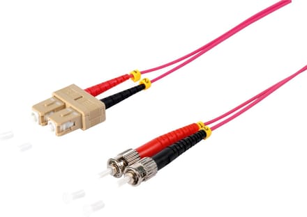 Duplex Patchkabel SC/SC 50/125µ, OM4 violett, 1m