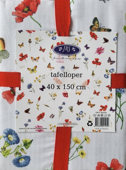 Tafelloper Vlinders en Bloemen Janneke Brinkman 40x150 cm