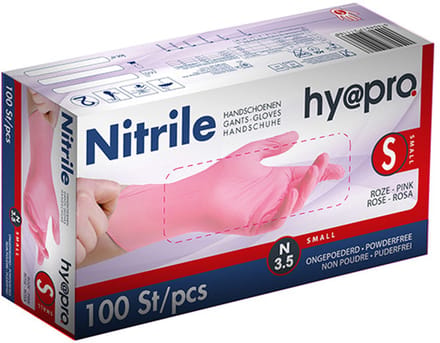 Hypro Nitrile Handschoenen maat S roze