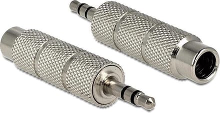 Adapter stereo 3,5 mm stekker naar 6,35 mm aansluiting 3 pin