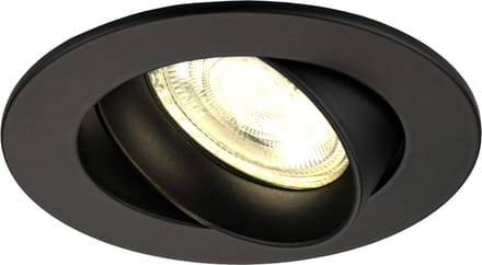Ledvion - LED Inbouwspot Rio - Zwart - Dimbaar - 3W - 2700K - Ø85 mm