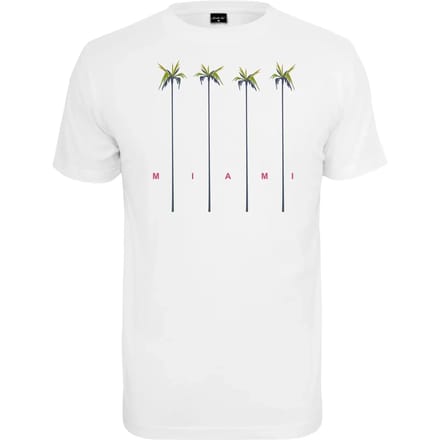 Mister Tee - Miami Palms Round Neck Heren T-shirt - XL - Wit
