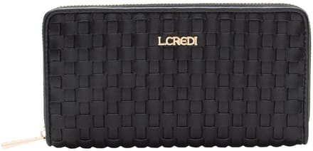 L.CREDI portemonnee Radka Zip Around Wallet Black zwart