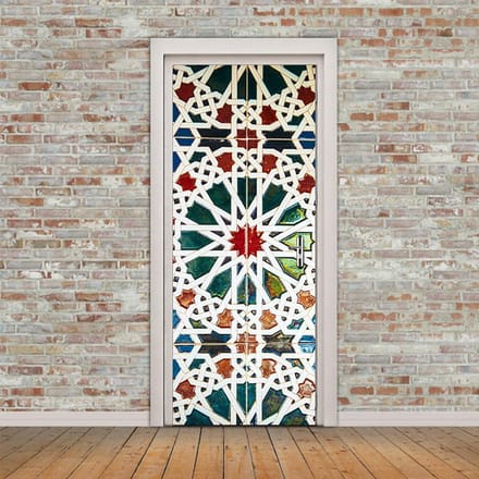 Walplus - Deur Decoratie Sticker - 12 Puntige Ster - Multicolor