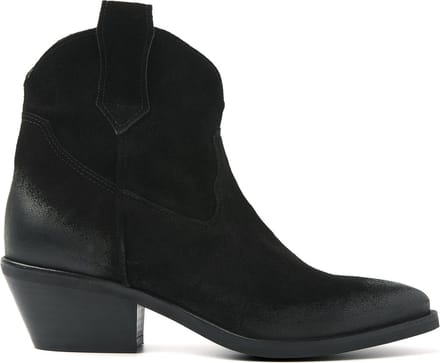 Lazamani - Gigi Dames Enkellaarsjes Suede Black - Maat 37