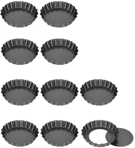 EXCITAT Bakplaat - uitneembare taartvorm - antiaanbaklaag - 10 cm diameter - 10 stuks