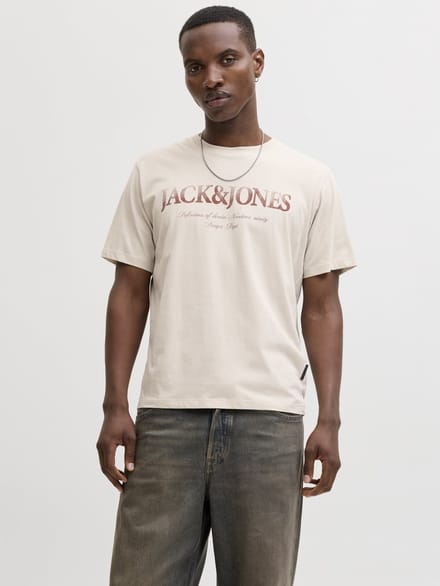 JACK&JONES - JJDEVIN DAYTONA PRINT TEE SS CREW LN - Heren - T-shirts