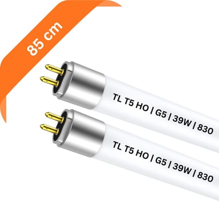 2x T5 TL buis 85 cm – 830 Warm Wit 3000K – 39W – G5 fitting – 3081 lumen – Ø 1.6 cm