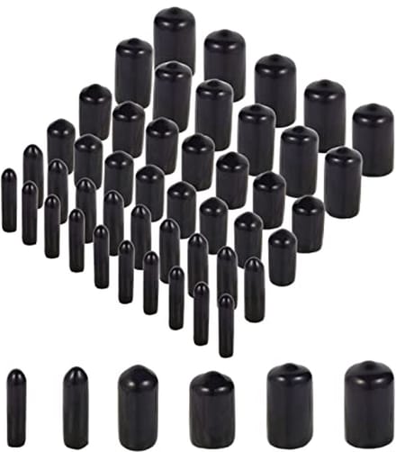 Rubberen eindkappen set van 60 stuks - Flexibele schroefdraad beschermkappen in 6 maten