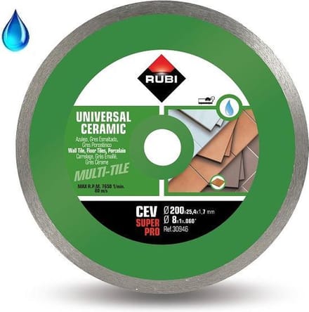 Rubi 30946 CEV Superpro continu diamantzaagblad voor keramische tegels - 25,4 x 200mm