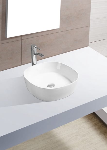 Xellanz Sofia waskom rond 44 x 44 x 13,5 cm keramiek glans wit