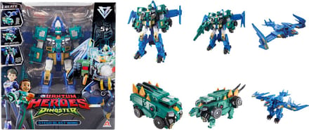 Dinoster - Quantum Heroes - Robot figuren 6 in 1 - Transformeerbare mega robots - 28cm - Stego Blast Wing