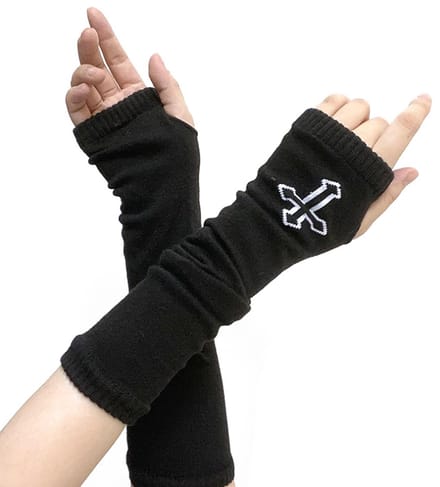 Dailygoods- Vingerwarmer met duimgat - Lange handschoenen - Dames - Warm - Elastisch - Duurzaam polyestervezel