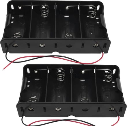 2 Stuks Batterijhouder 4x D Cel 1.5V met Aansluitdraden Zwart