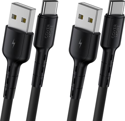 Usb C kabel naar usb A - 2 stuks - 1m - Sterk - Flexibel - Zwart