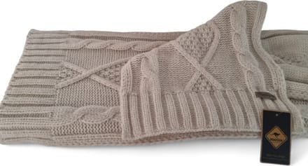 Roadsign - heren sjaals winter - beige -gebreid - kabelpatroon
