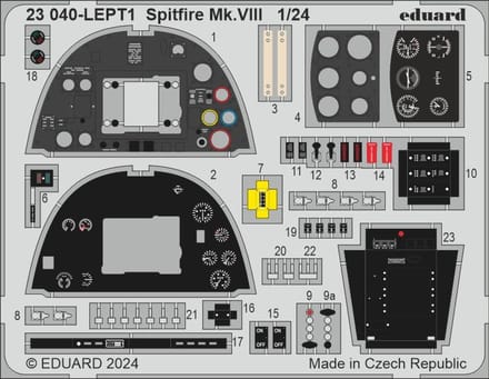 Eduard Modelbouwdecoratie - 23040 Accessoires voor Spitfire Mk.VIII - Photo-etch