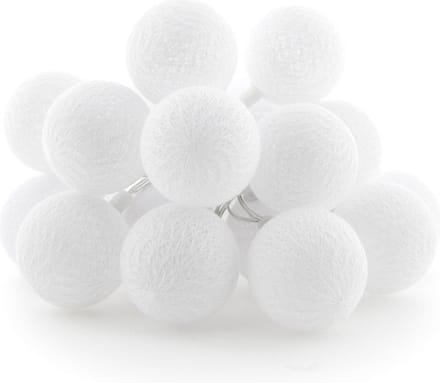 Cotton Ball Lights - LED lichtslinger voor buiten - STARTERSET - verlengbaar - 20 lampjes - Blanco