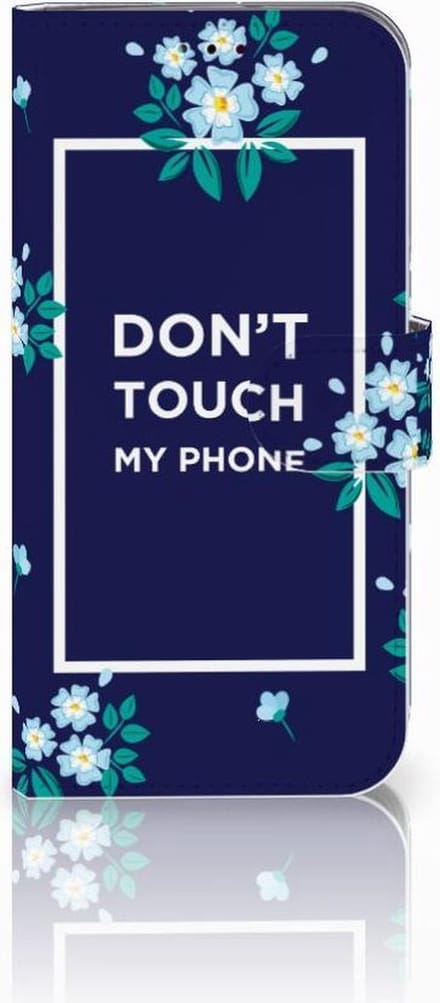 Samsung Galaxy A40 Portemonnee Hoesje Flowers Blue DTMP