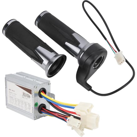24V 500W Fiets Universele Gashendel Handvatten Borstel Controller Antislip Handvat Fietsaccessoire gray