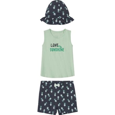 LUPILU Kinder set, 3-delig (Donkerblauw/groen, 122/128)