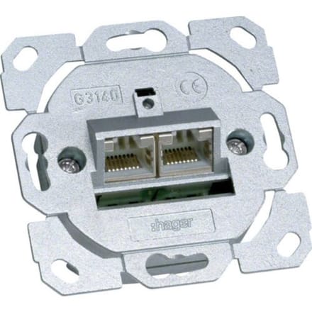 Hager G3140 Netwerkdoos Inbouw (in muur) Inzet CAT 6A