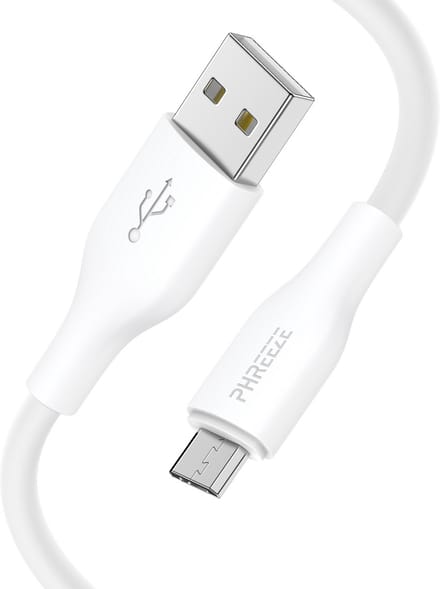 Oplaadkabel micro usb - Usb A naar micro usb kabel 1m - data & opladen - Wit - Phreeze