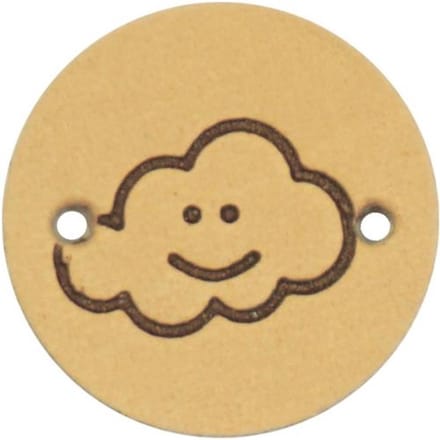 Durable Leren Label met Wolkopdruk – 2 cm – Set van 2 Stuks