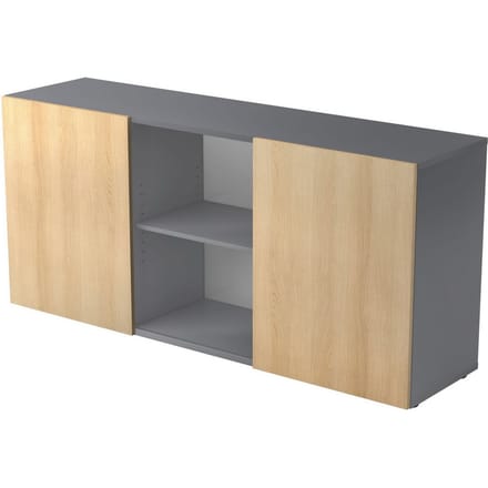 KAPA 1780 | Dressoir | met schuifdeuren - Grafiet/Eiken