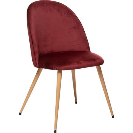 Eazy Living Velvet Eetkamerstoel Nathan Rood - Hout