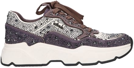 La Strada Sneaker Met Steentjes Grijs Textiel - Damesschoenen - Maat - 41