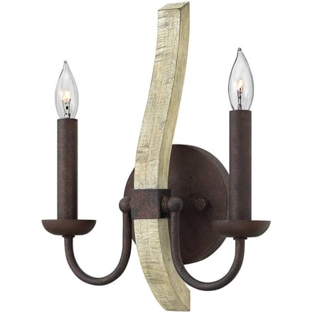 Hinkley LED Wandlamp Middlefield | 2X E14 Max 60W | Iron Rust