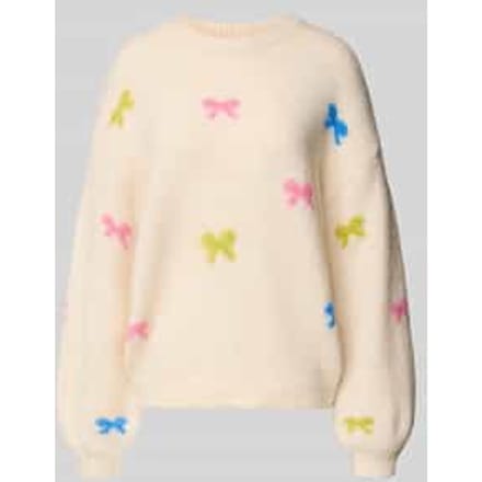 ONLY - ONLBRUNHILDA LIFE LS BOW O-NECK KNT - Dames Sweater - Maat S